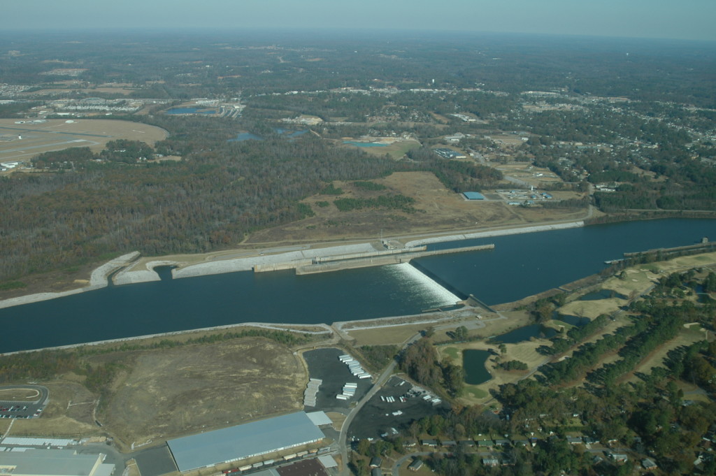 Oliver Lock and Dam. Photo by Nelson Brooke. Flight by SouthWings.org 