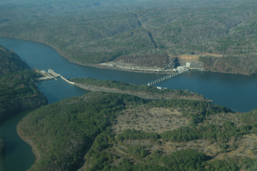 Bankhead Lock and Dam. Photo by Nelson Brooke. Flight by SouthWings.org 